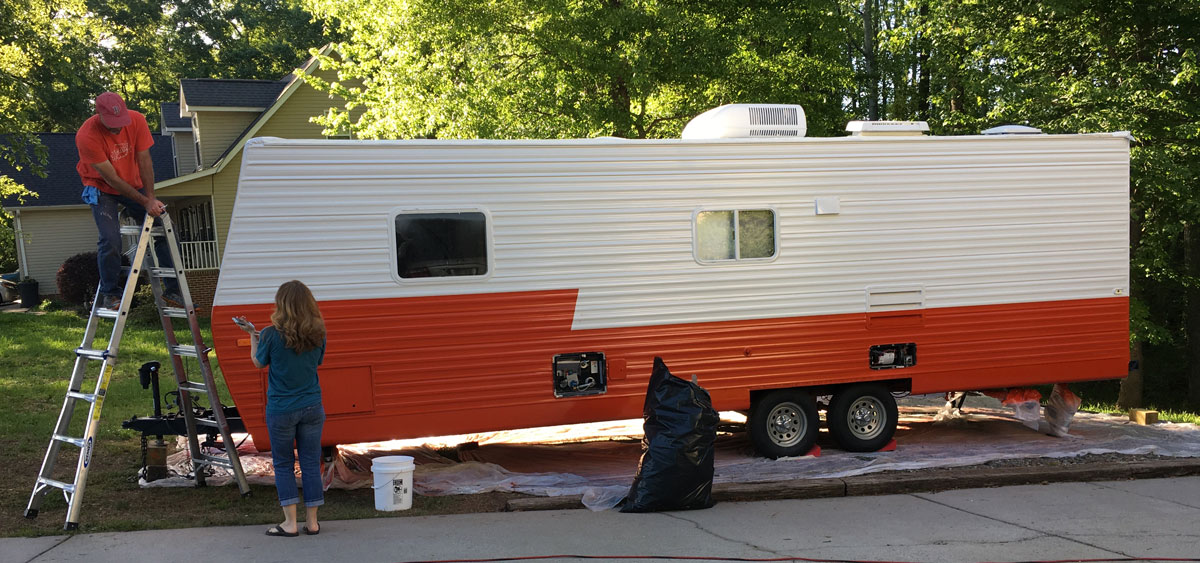 Painting Our Aluminum Camper